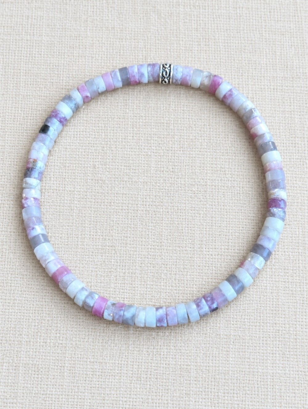 Tourmaline Beaded Stretch Bracelet | Handmade